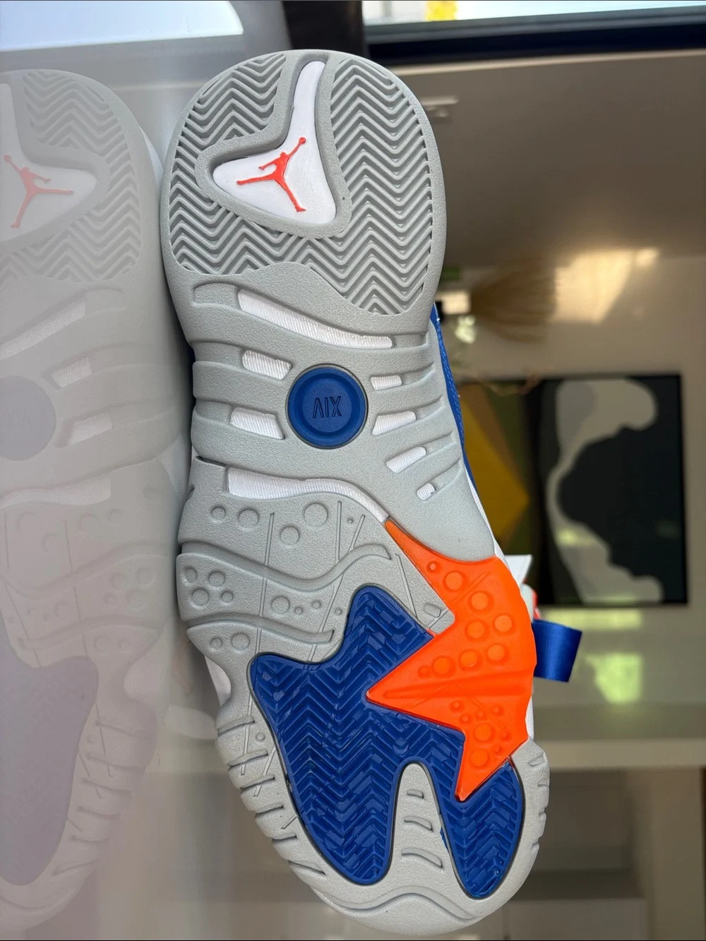 Men's Jordan High-Top Athletic Sneakers in White and Blue